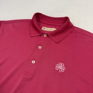 Donald Ross Erin Hills Polo Golf Shirt Short Sleeve Performance Pink Men's Large